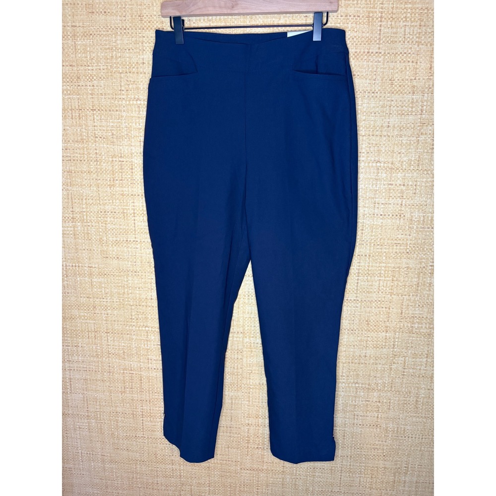 Chicos So Slimming 360 Brigitte Curvy Slim Ankle Pants Navy Blue NWT Size 1R 8R